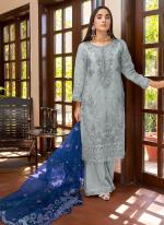 Organza Sky Blue Festival Wear Embroidery Work Readymade Pakistani Salwar Suit